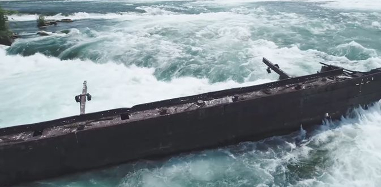 Boat stuck above Niagara Falls for over a century moves