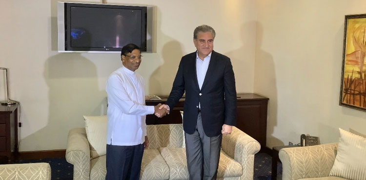 FM Qureshi arrives in Colombo on two-day visit