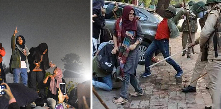 WATCH: Female students praised for standing against Indian police