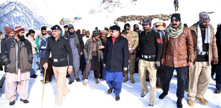 AJK President Masood Khan visits natural calamity struck Neelum Valley