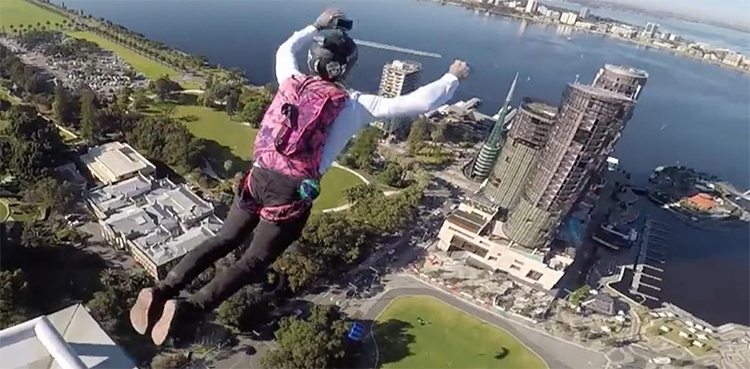 WATCH: Base jumping goes wrong; aged lady rescues parachuter