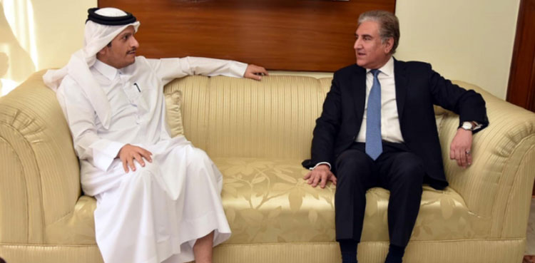 FM Qureshi discusses regional peace with Qatari counterpart