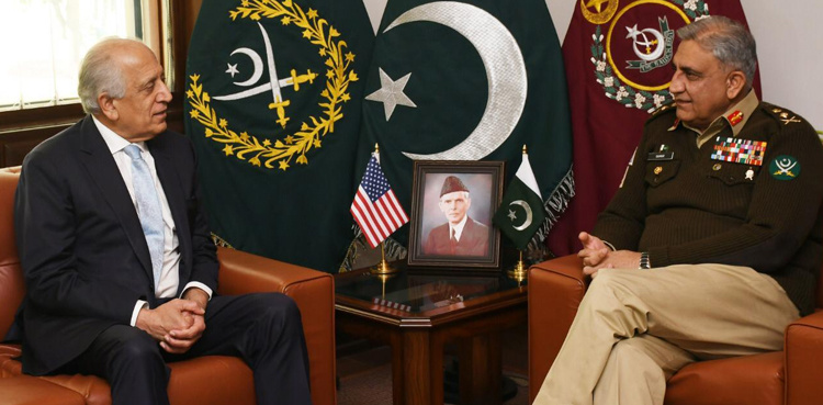 US envoy Khalilzad calls on COAS Bajwa, discusses Afghan peace process