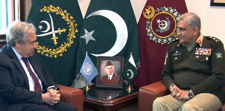 UN Chief meets COAS Bajwa, stresses need for implementing UN resolutions on Kashmir