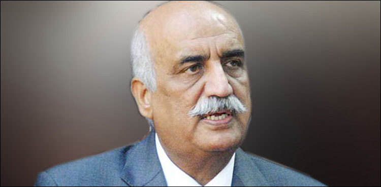 Khursheed Shah in Islamabad amid flurry of no-trust move