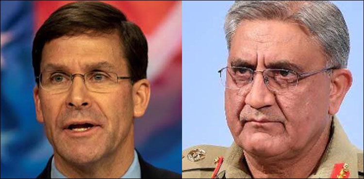 Mark Esper telephones COAS General Bajwa