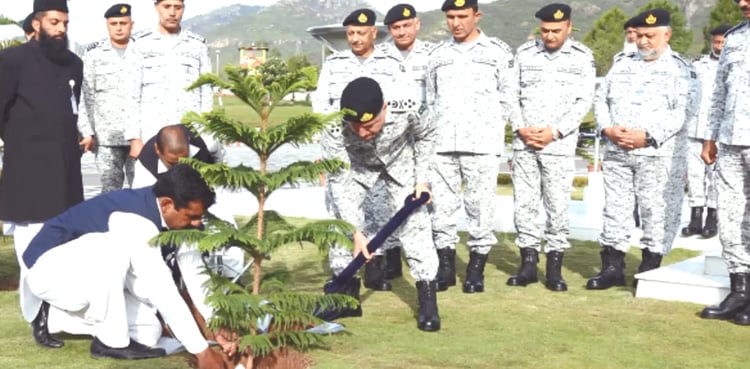Pakistan Navy kicks off plantation drive of 4 million trees, Naval Chief plants sapling