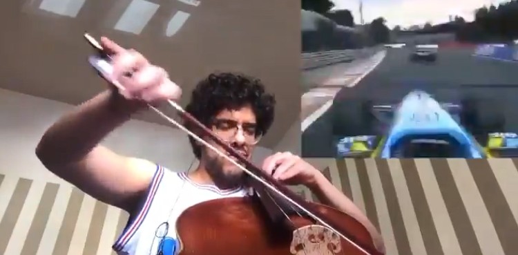 Musician recreates 'F1 experience' on cello to get his adrenaline fix