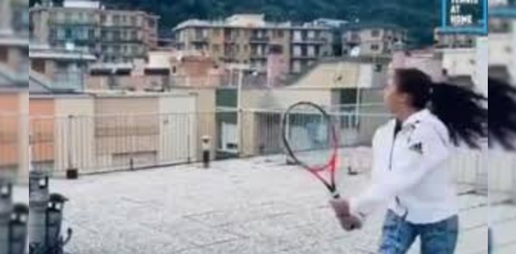 WATCH: Women play tennis across rooftops amid coronavirus lockdown