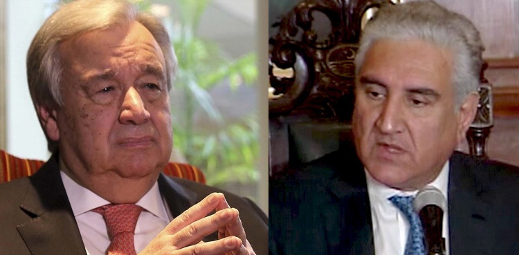 FM Qureshi contacts UN chief, discusses deteriorated situation in IOJK