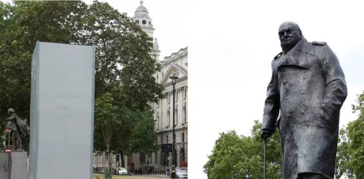 Churchill statue at risk of attack as far-right and anti-racism protesters scuffle in London