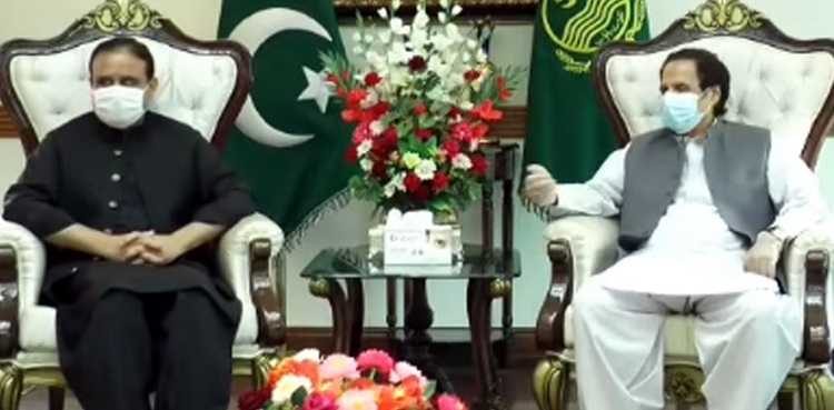 Pervaiz Elahi meets Punjab CM Usman Buzdar