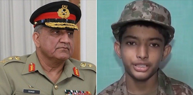COAS interacts with 15-year-old cancer patient willing to join Pak Army