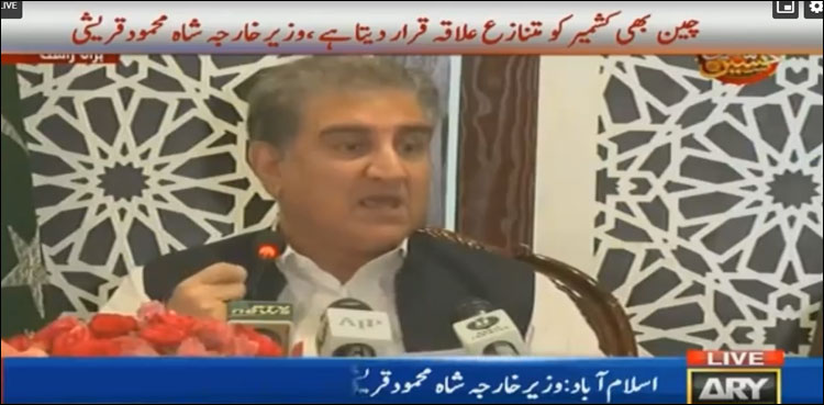 Kashmir struggle has taken a new turn: FM Qureshi
