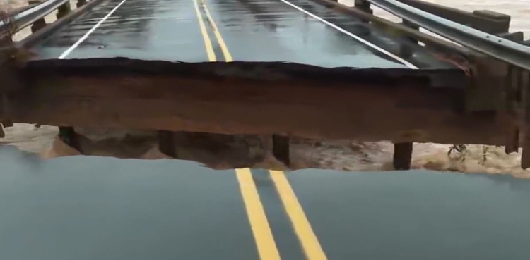 Bridge collapses during live TV report