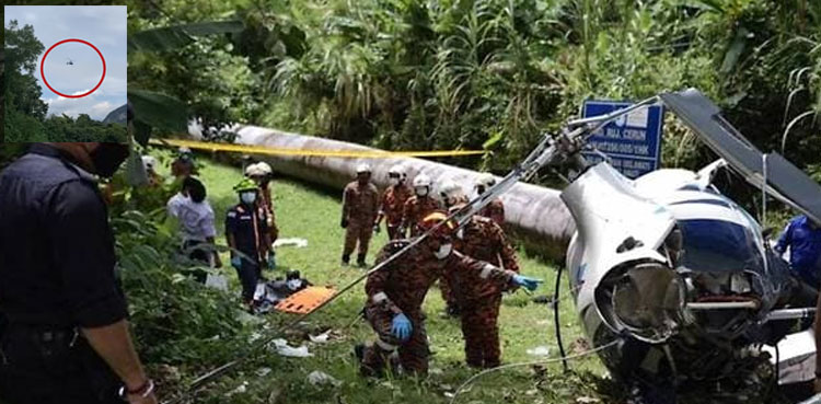 Two helicopters collide mid-air in Malaysia