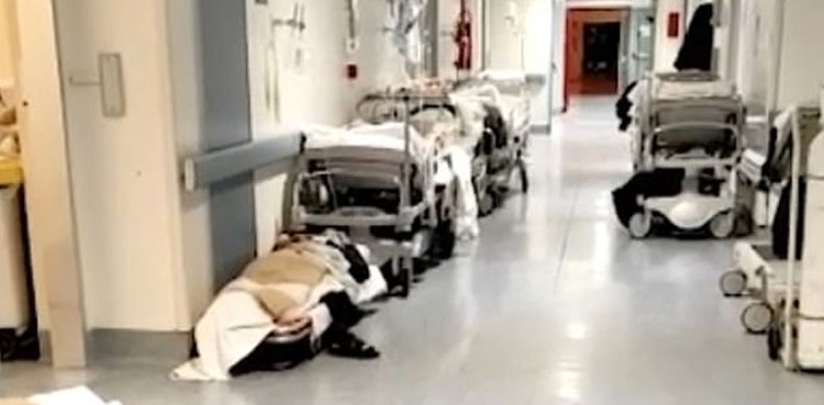 Horrific images: COVID-19 patients lying in hospital corridors in Italy