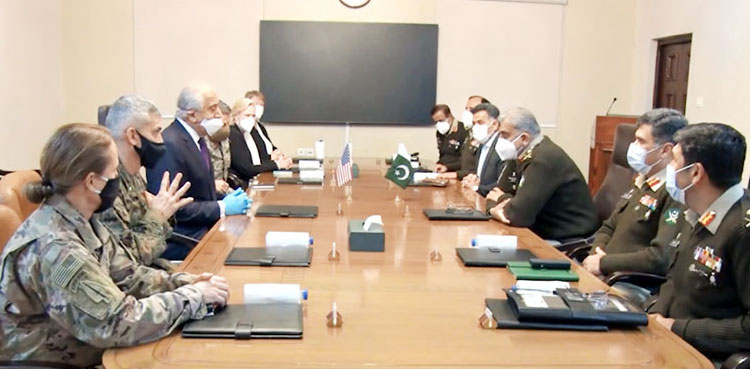 COAS Bajwa, Khalilzad discuss Afghan peace process