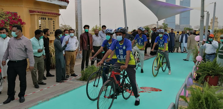 Cycling track inaugurated at Karachi's Sea View