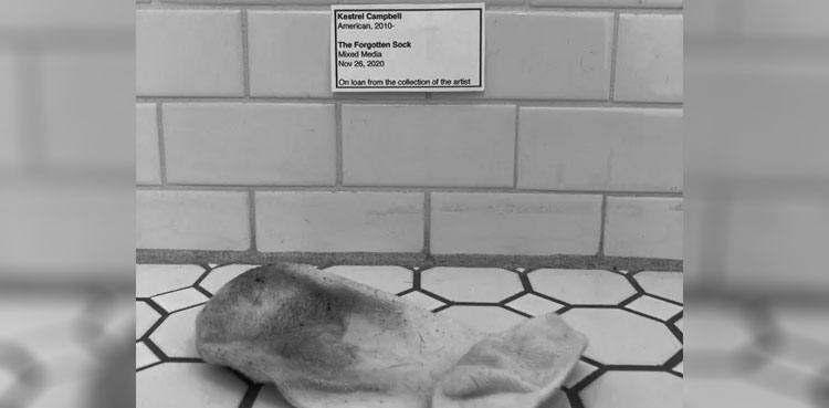 Woman turns daughter’s dirty sock into ‘art exhibition’