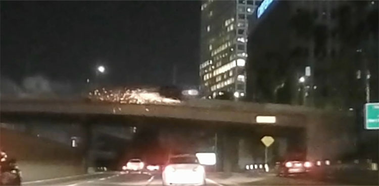 Car crash caught on camera as vehicle flies into trees