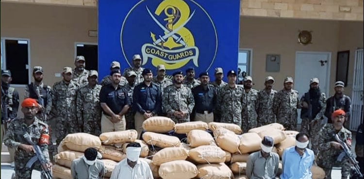 PCG, police recover 1,100kg hashish in Gwadar