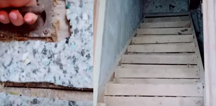 Woman finds spooky basement hidden under floor of new house
