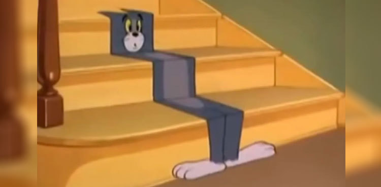 Artist makes 'Tom and Jerry' inspired staircase rug