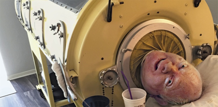 Man using iron lung machine to breathe for nearly 70 years