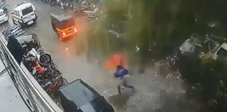 WATCH: Mumbai woman escapes as tree comes crashing down