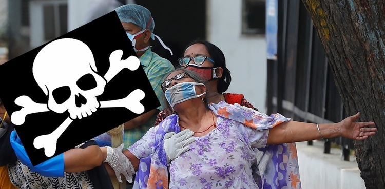 Skull and crossbones sign given to unvaccinated in India