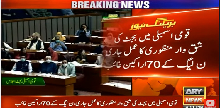 Federal budget 2021-22 sails through National Assembly with a majority vote