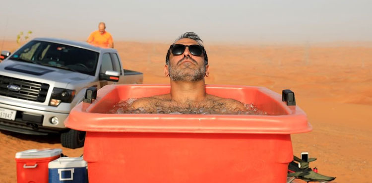 Ice baths for the mind and body break heat of UAE desert