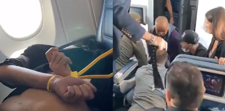 Crew members zip-tie passenger who tried to breach cockpit, hijack the plane