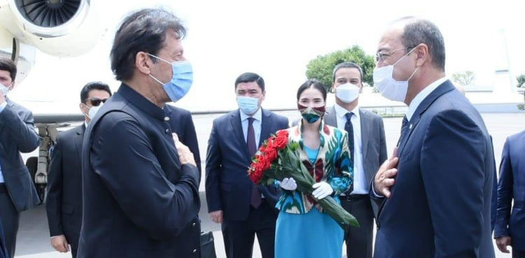 PM Imran reaches Uzbekistan on a two-day official visit