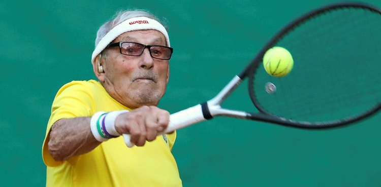 Meet the world's oldest tennis player who wants to take on Federer