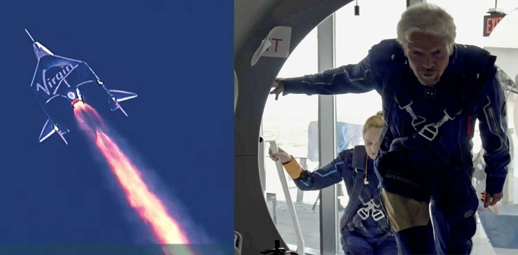 Billionaire Branson soars to space aboard Virgin Galactic flight