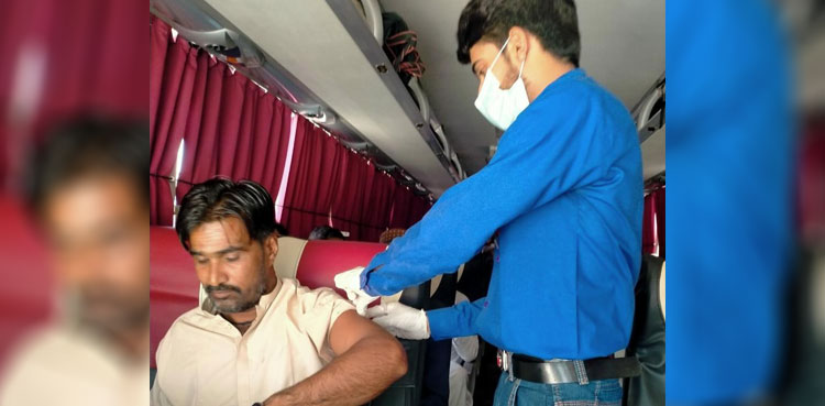 Covid vaccination of drivers, commuters begins in Larkana