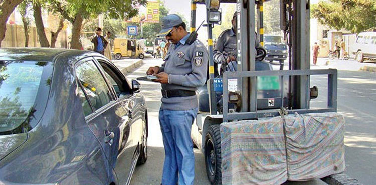 Lahore police seize vehicle whose drive committed 66 traffic violations