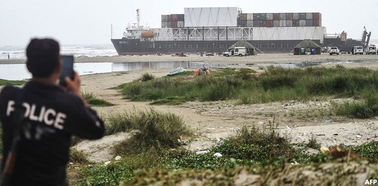Stranded cargo ship at Karachi beach declared 'unseaworthy'; seizure ordered