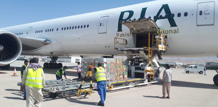 Special PIA flight with humanitarian aid lands in Mazari-i-Sharif