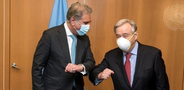 FM Qureshi, UN chief discuss Afghan situation