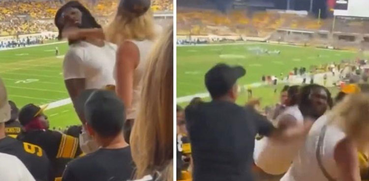 WATCH: Woman slaps man at a football game in US, brawl breaks out