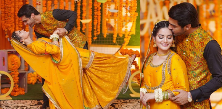 In Pictures: Minal Khan and Ahsan Mohsin Ikram's traditional 'mayun' event!