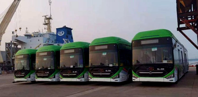 First batch of Green Line buses reaches Karachi Port