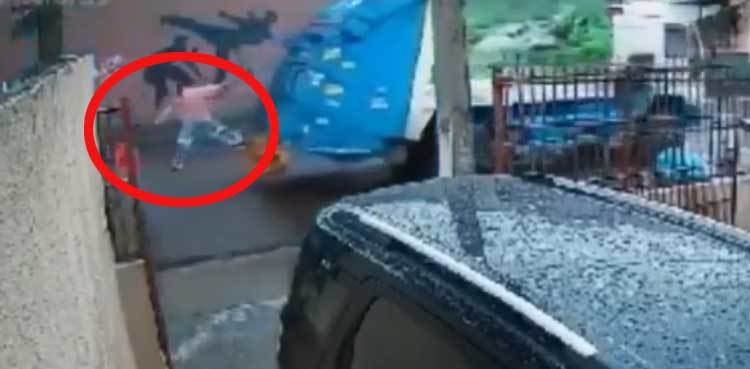 WATCH: Sanitation worker saves child from car accident