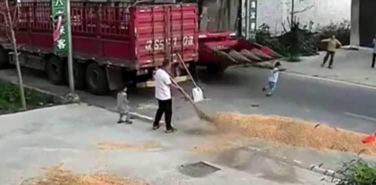 VIDEO: Boy miraculously survives after being struck by combine harvester