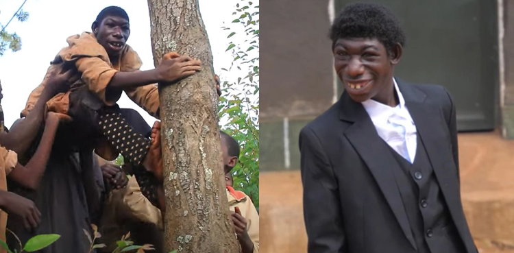 Man dubbed 'real-life Mowgli' dons suit and goes to school