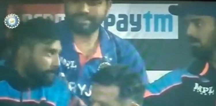 India's T20 captain Rohit Sharma hits Mohammad Siraj in now viral video