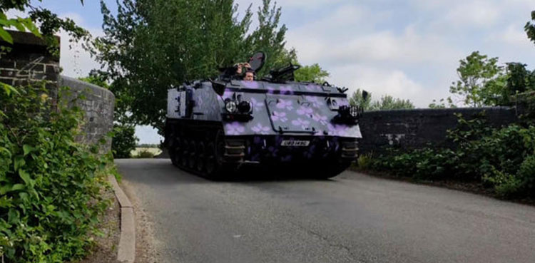 Viral video: Man in England gives rides for $1,000 in tank